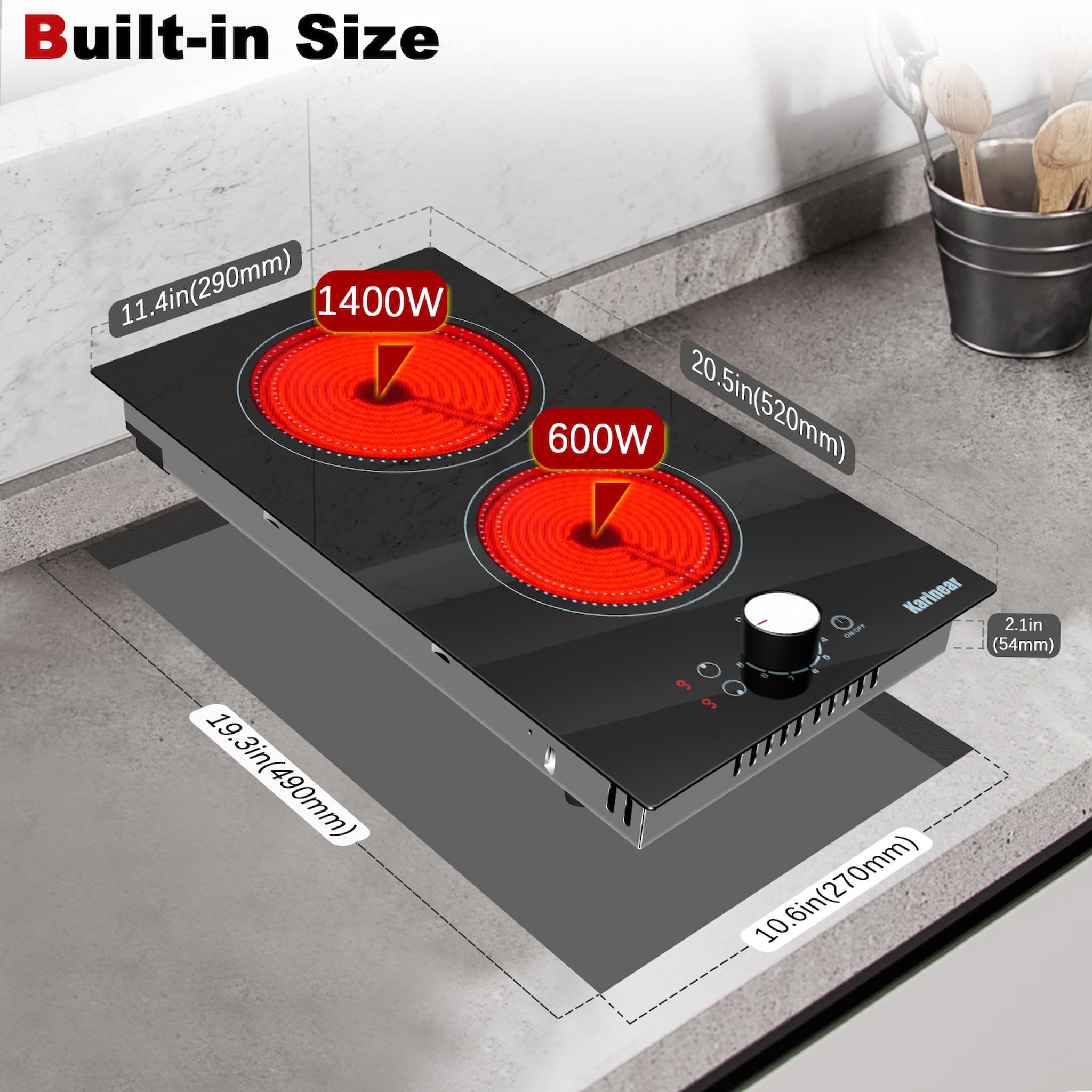 220v Built-in Panel Cooktop Double-burner Electric Cooktop Induction Cooker  And Ceramic Cooker Double Stove Embedded Dual Use